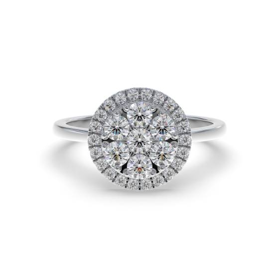 0.50ct Elegant Round Diamond Cluster Ring