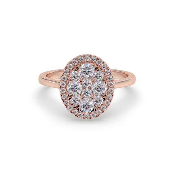 0.50ct Elegant Round Diamond Cluster Ring