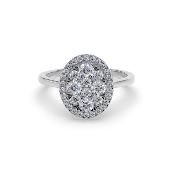 0.50ct Elegant Round Diamond Cluster Ring