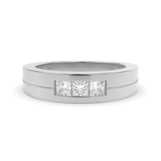 6mm Mens Princess Diamond Ring