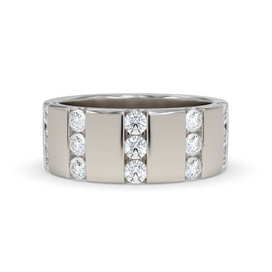 8mm Mens Round Diamond Ring