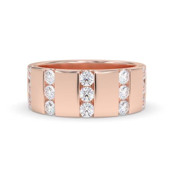 8mm Mens Round Diamond Ring