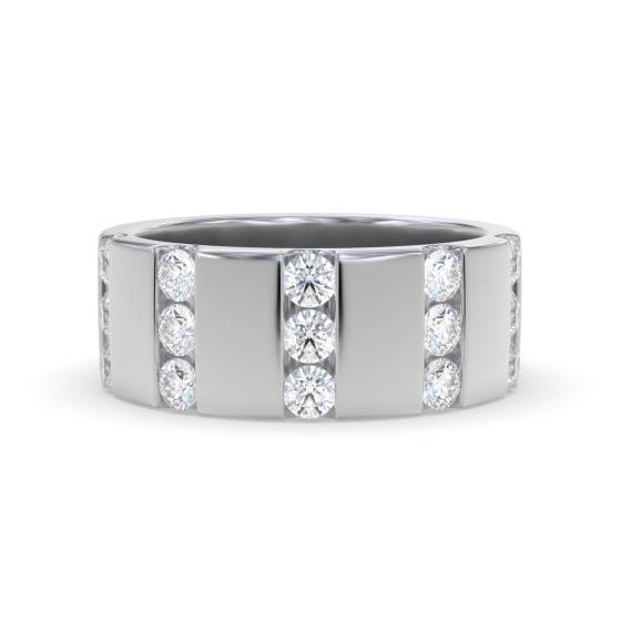 8mm Mens Round Diamond Ring