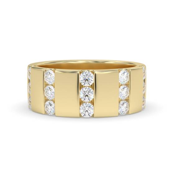 8mm Mens Round Diamond Ring