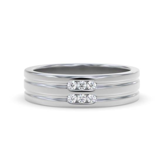 5.5mm Mens Round Diamond Ring