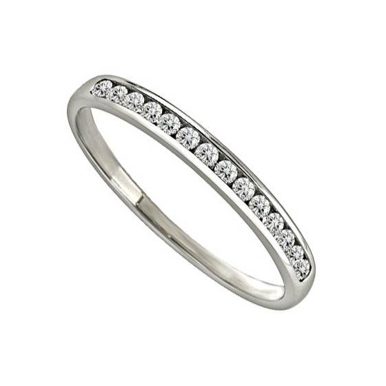 0.15ct VS/E-F 2mm Round Natural Diamond Half Eternity Ring