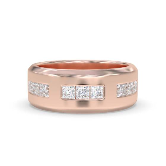 7mm Mens Princess Diamond Ring