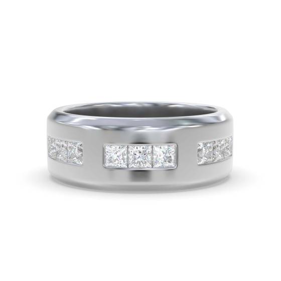 7mm Mens Princess Diamond Ring