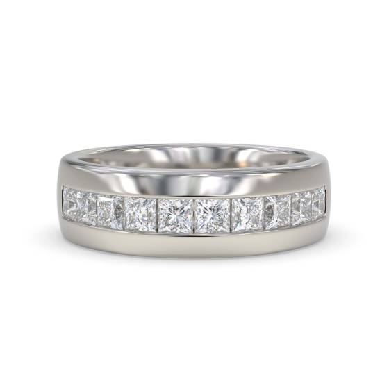 6.5mm Mens Princess Diamond Ring