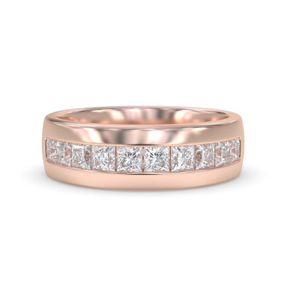 6.5mm Mens Princess Diamond Ring