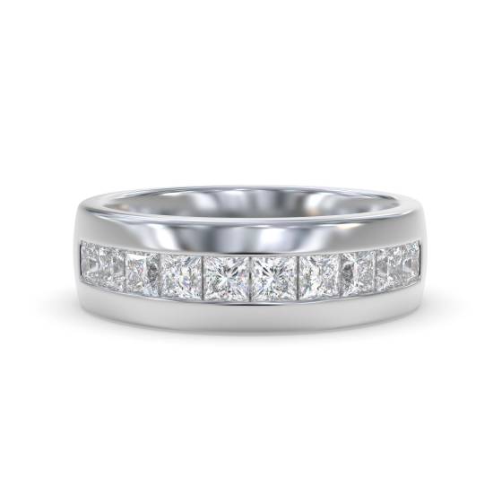 6.5mm Mens Princess Diamond Ring