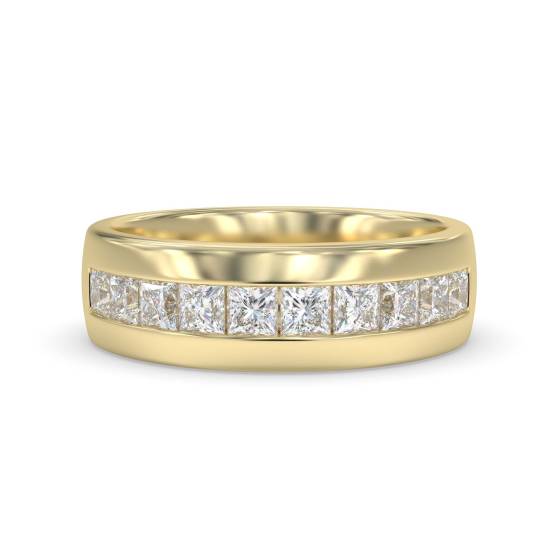 6.5mm Mens Princess Diamond Ring