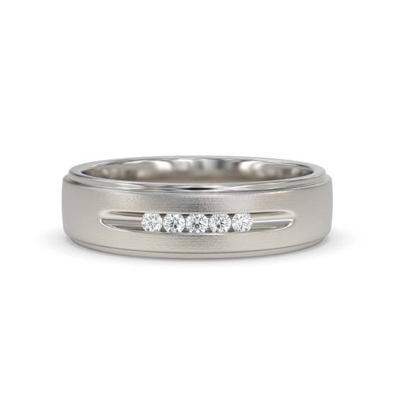 5.5mm Mens Round Diamond Ring