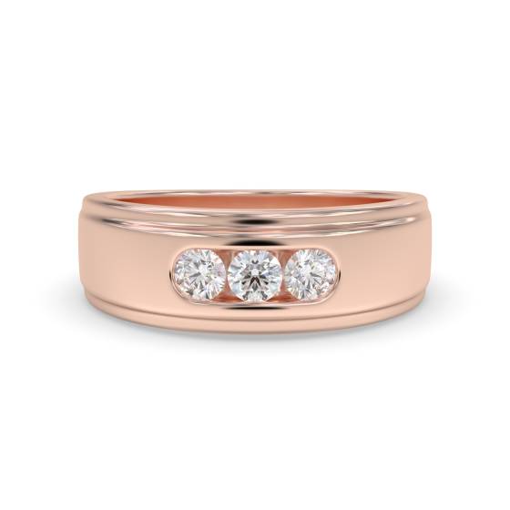 7mm Mens Round Diamond Ring