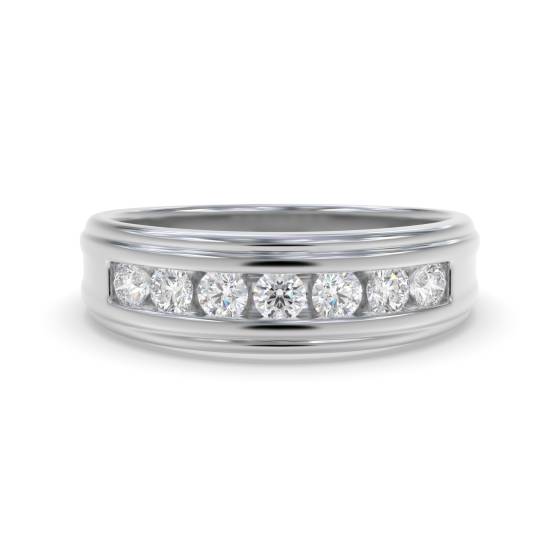 6.5mm Mens Round Diamond Ring