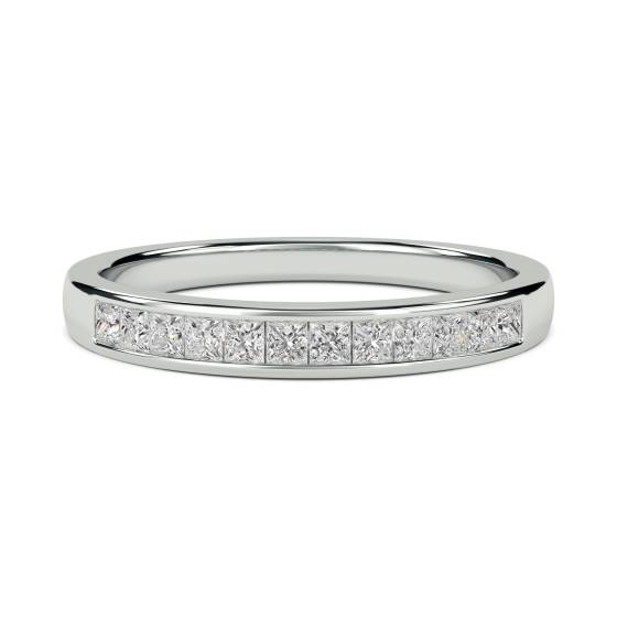 0.28ct VS/E-F 3mm Elegant Princess Natural Diamond Eternity Ring