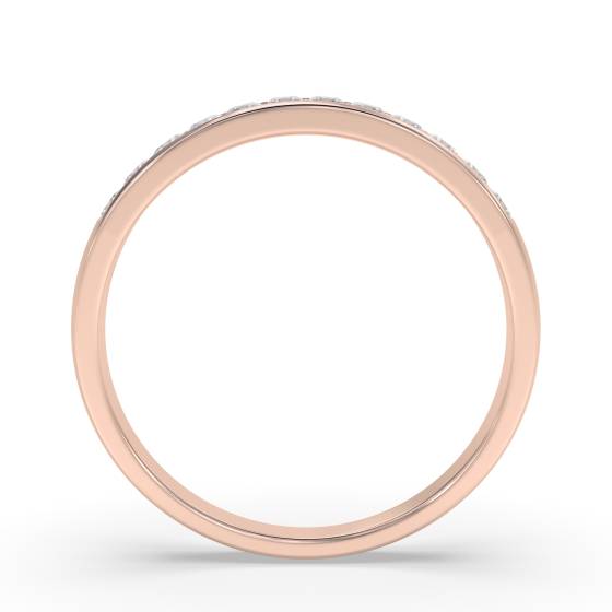 0.36ct VS/E-F Natural Princess Diamond Eternity Ring in 18k Rose Gold