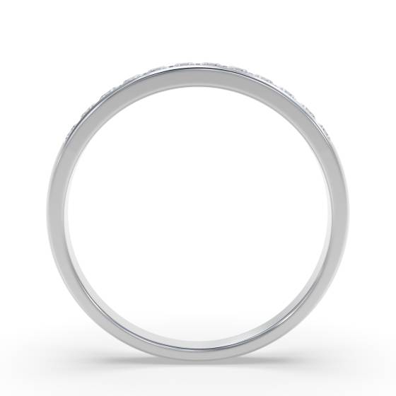 0.33ct VS/E-F Natural Princess Diamond Eternity Ring in 18k White Gold