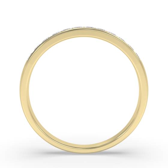 0.36ct VS/E-F Natural Princess Diamond Eternity Ring in 18k Yellow Gold