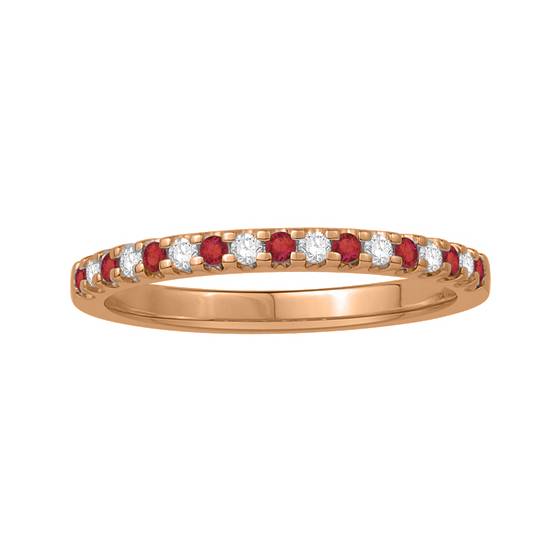 3mm Red Ruby And Diamond Eternity Ring