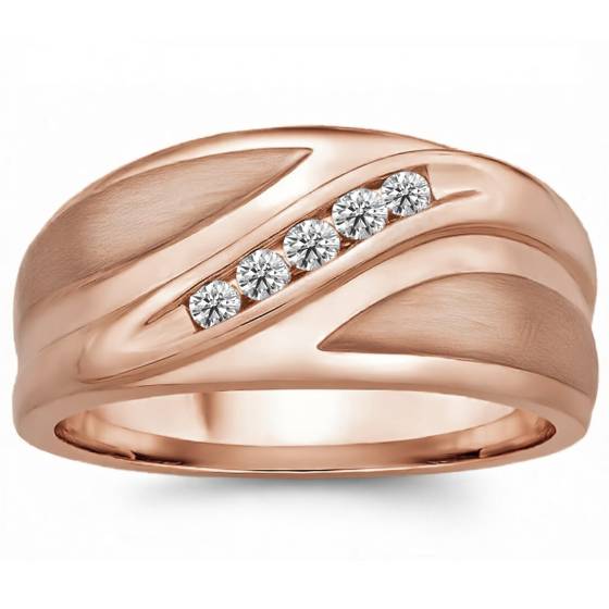 4mm Mens Round Diamond Ring