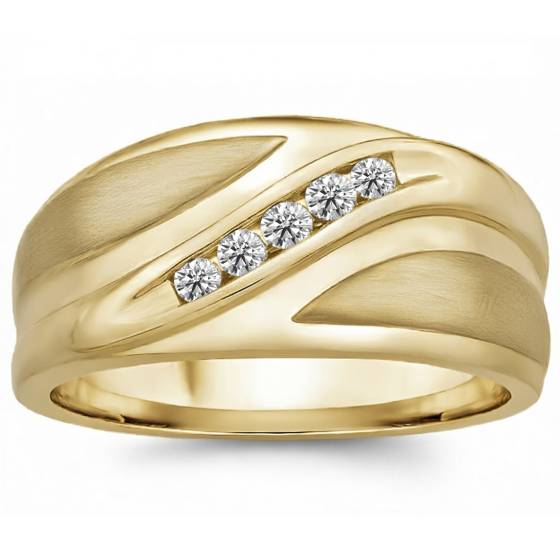 4mm Mens Round Diamond Ring