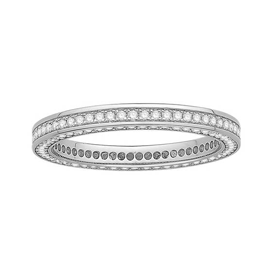 3 Sided Round Diamond Full Eternity Ring