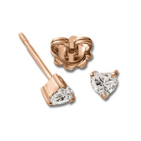Classic Heart Diamond Stud Earrings
