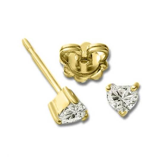 Classic Heart Diamond Stud Earrings