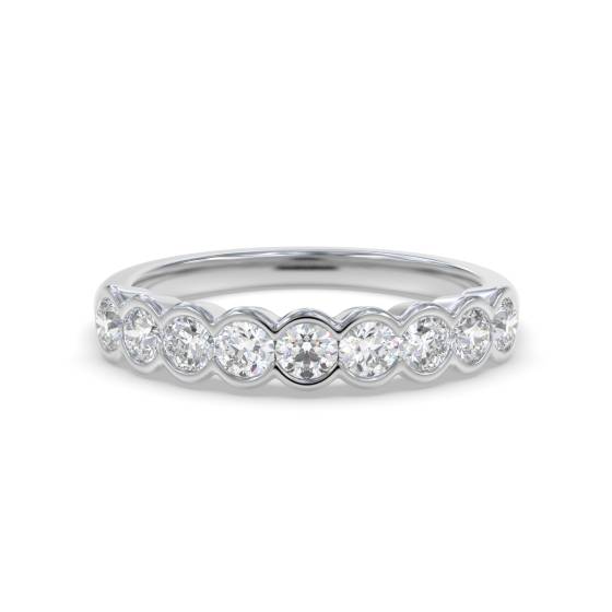0.60ct VS/F-G Round Semi Bezel Set Half Eternity Ring