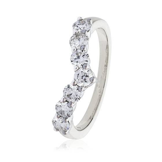 1.00ct VS/F-G Round 7 Stone Diamond Ring