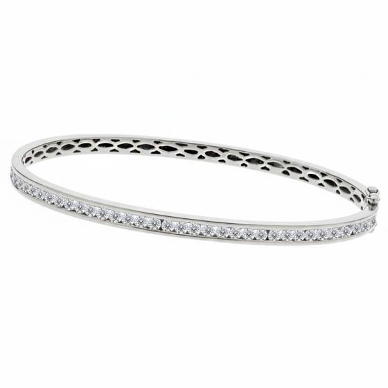 3.00ct Elegant Round Diamond Set Bangle