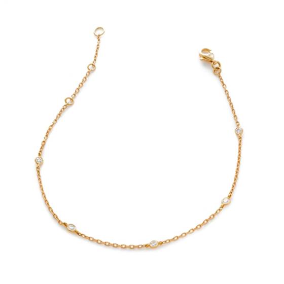 0.15ct Classic Round Diamond Bezel Set Chain Bracelet