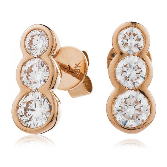0.60ct Modern Round Diamond Drop Earrings