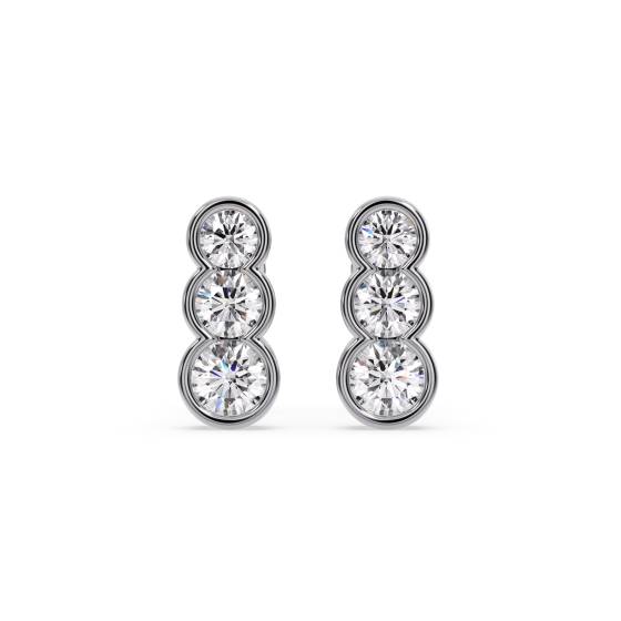 0.60ct Modern Round Diamond Drop Earrings