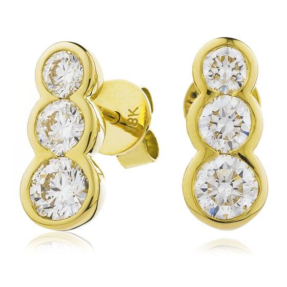 0.60ct Modern Round Diamond Drop Earrings