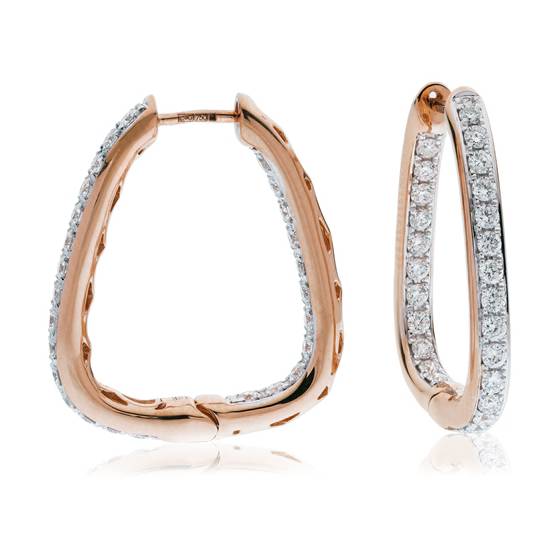 0.75ct Modern Round Diamond Hoop Earrings