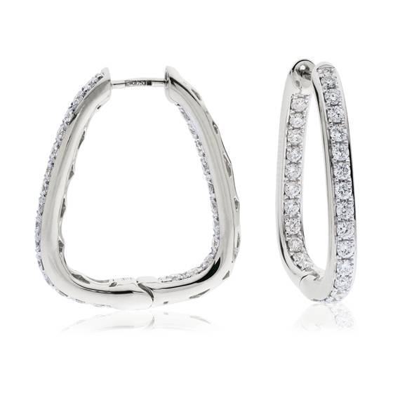 0.75ct Modern Round Diamond Hoop Earrings