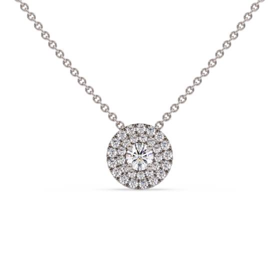 Round Diamond Designer Halo Necklace