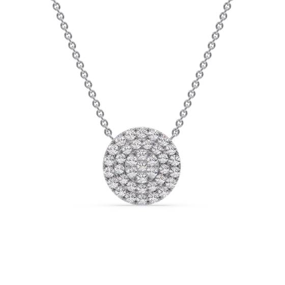 Round Diamond Cluster Designer Necklace