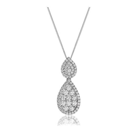 1.00ct VS/F-G Round Natural Diamond Cluster Pendant