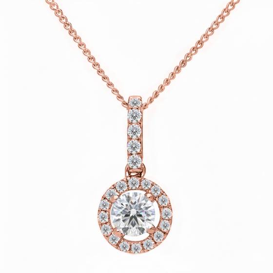 Round Diamond Halo Pendant
