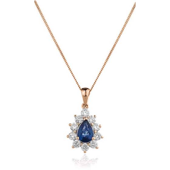 Blue Sapphire and Diamond Pendant