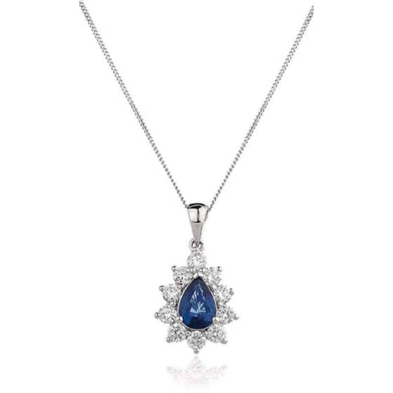 Blue Sapphire and Diamond Pendant