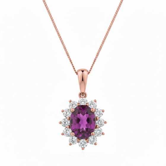 Oval Shaped Ruby and Diamond Pendant
