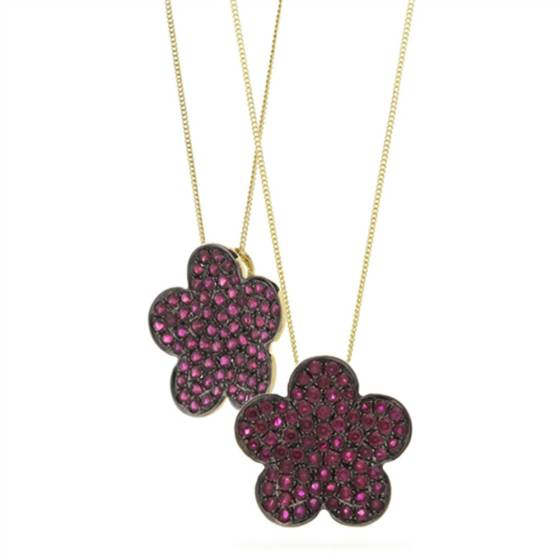 1.30ct Round Ruby and Diamond Pendant