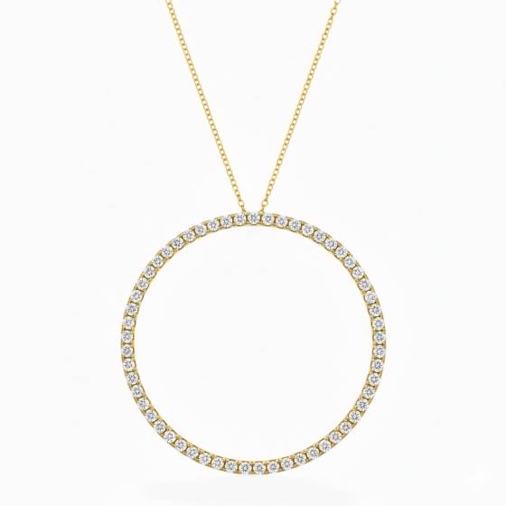 0.75ct Pave Set Round Diamond Designer Pendant