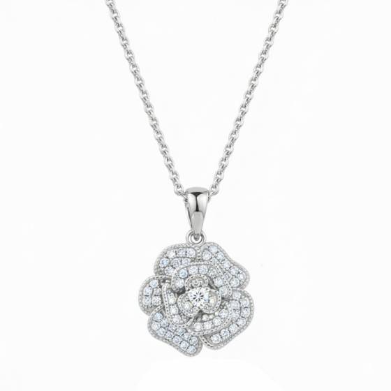 0.25ct Cluster Round Diamond Designer Pendant