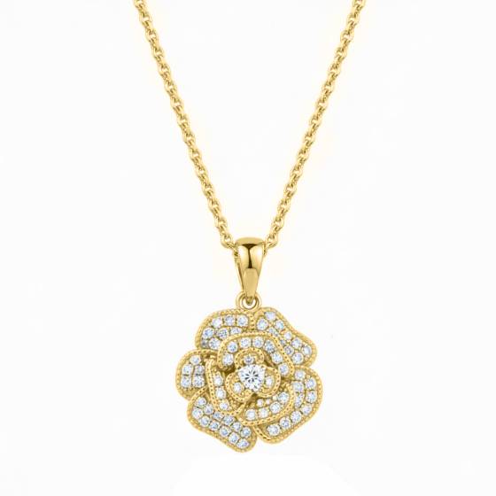 0.25ct Cluster Round Diamond Designer Pendant