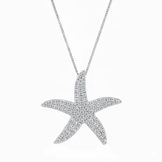 0.70ct Pave Set Round Diamond Designer Pendant